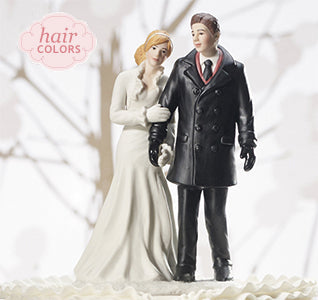 Winter Wonderland Bride &amp; Groom Cake Topper