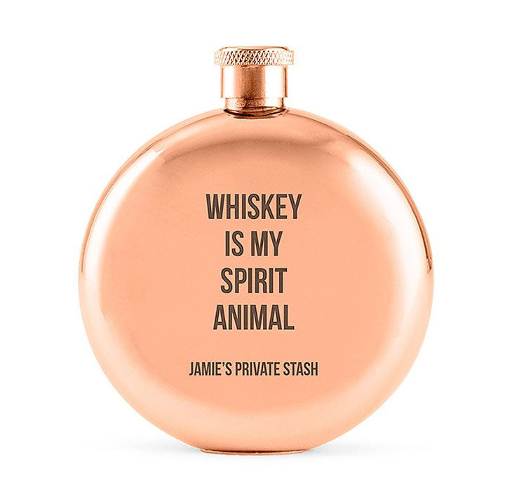 Spirit Animal Rose Gold Wedding Flask