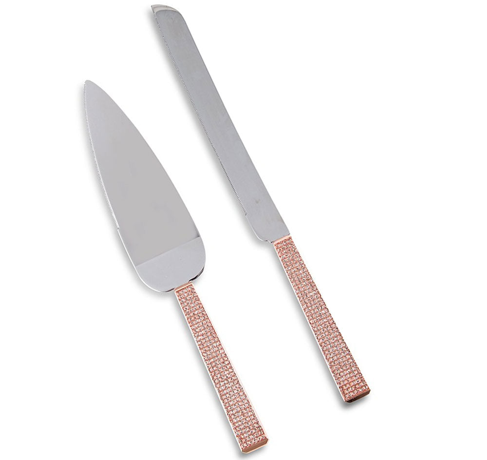 Rose Gold Diamond Glitter Cake Serving Set