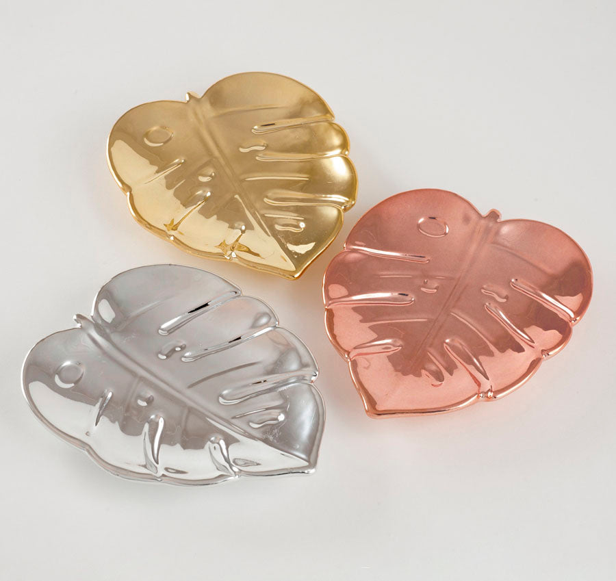 Metallic Leaf Trinket Dish