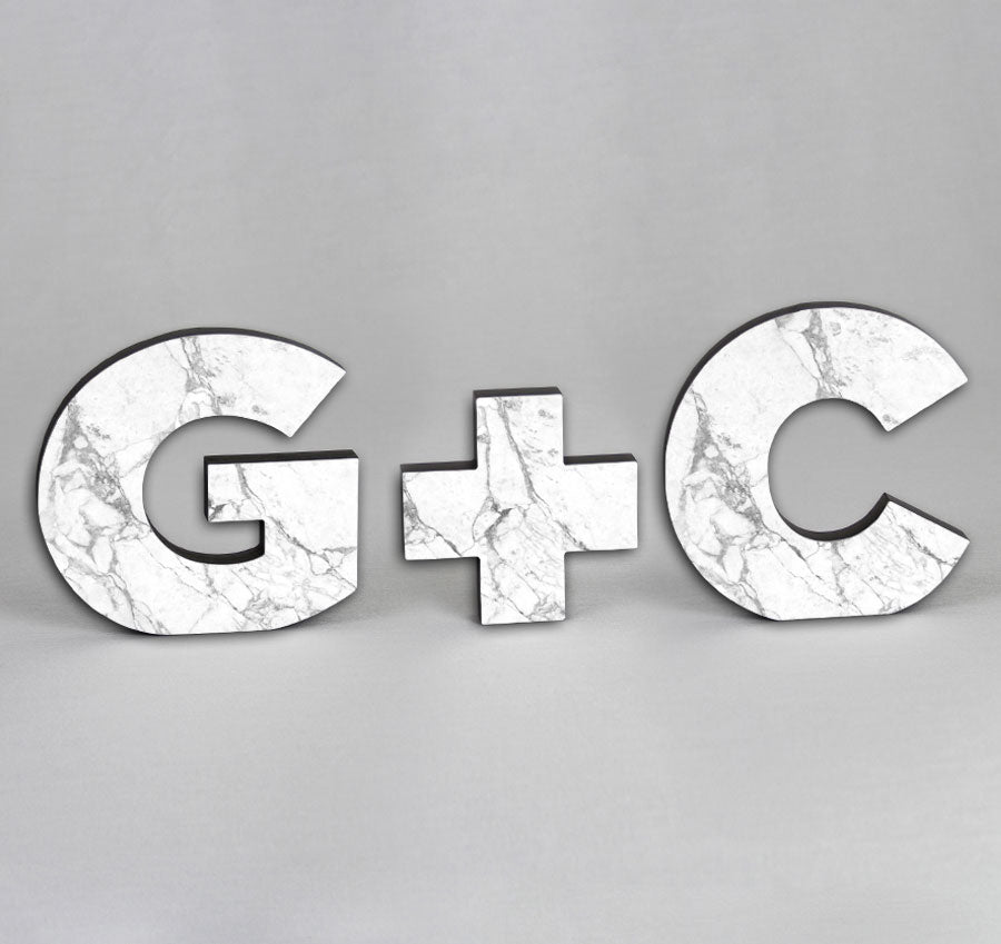 Letter Plaque Set with Plus Sign