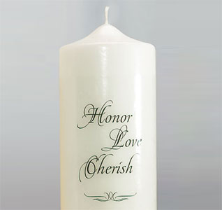 Honor, Love and Cherish Personalized Unity Candle