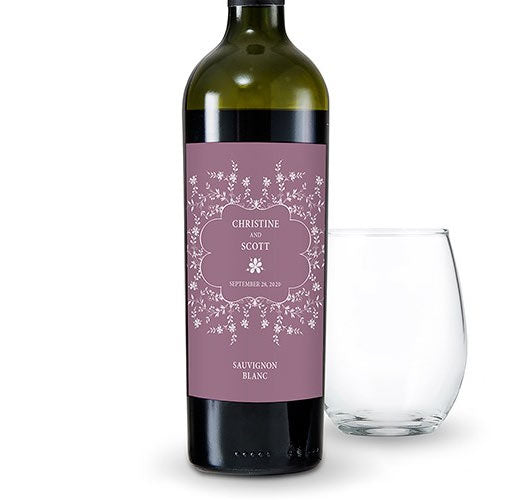 Forget Me Not Wedding Wine Labels