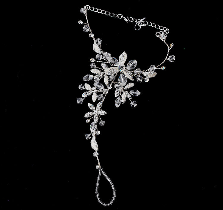 Romantic Crystal & Pearl Floral Foot Jewelry