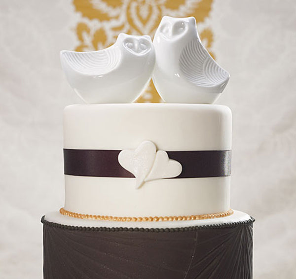 Porcelain Owl Pair Cake Topper