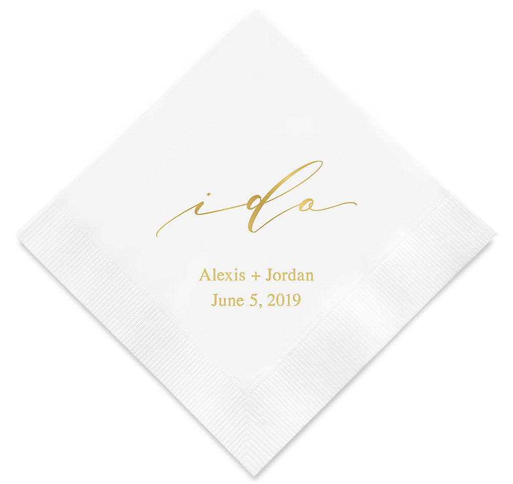 I Do Personalized Wedding Napkins