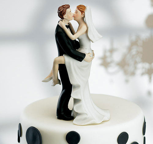 thumbnail image 2 of World Cake Topper. Kissing Bride & Groom Wedding Cake Topper With Dog 2 of 12