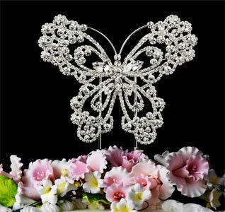 Rhinestone Butterfly Wedding Cake Topper