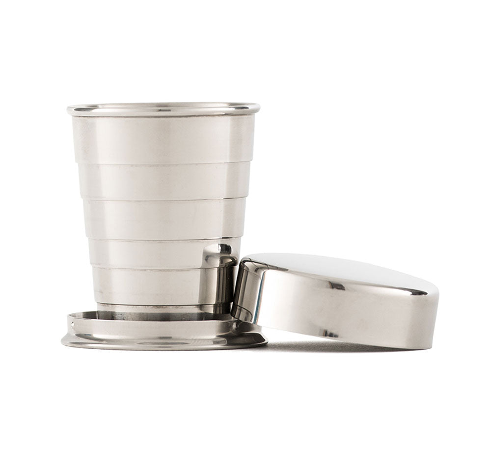 Collapsible Silver Groomsmen Shot Glass - Initials