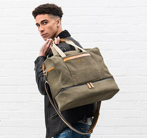 Leather &amp; Canvas Groomsmen Weekend Bag