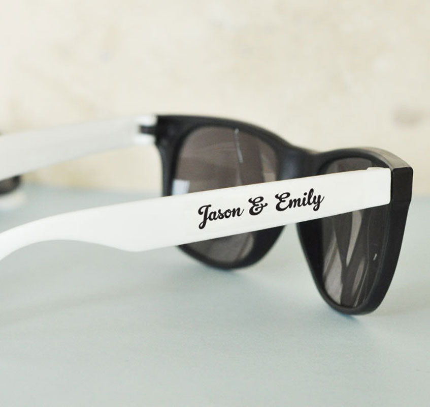Personalized Sunglass Favors - Black &amp; White