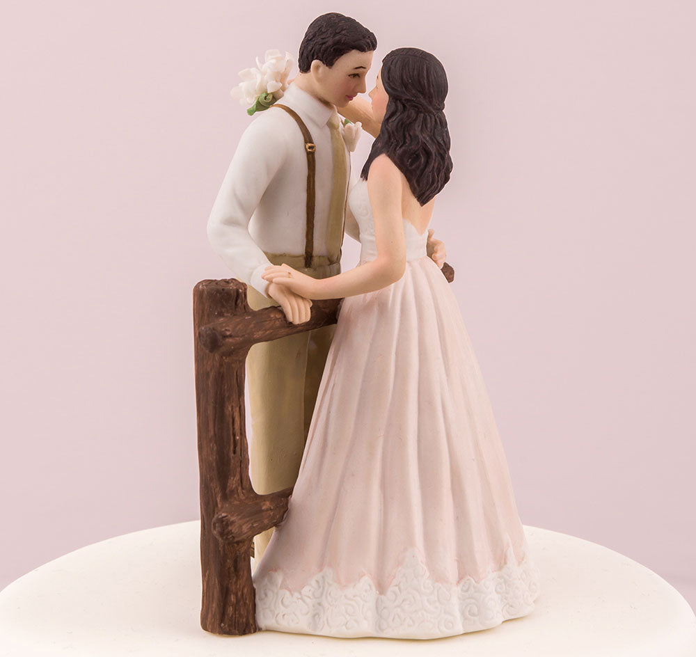 Rustic Bride &amp; Groom Cake Topper