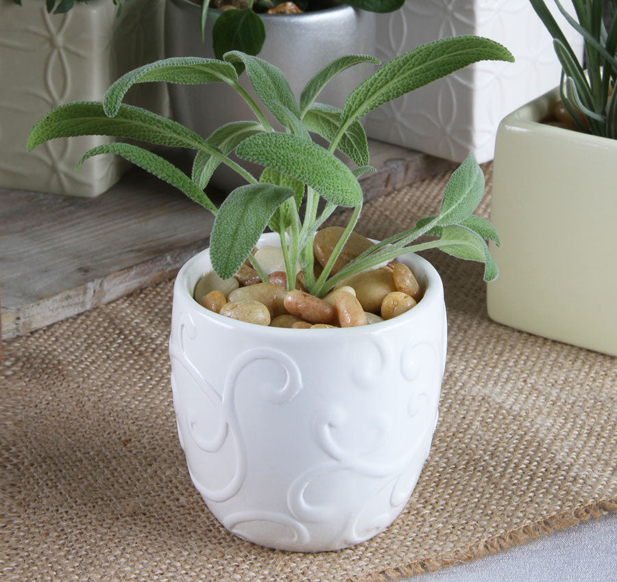 Flourished Round Flower Pots