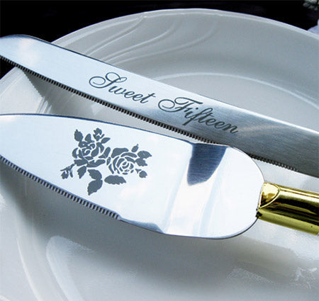 Sweet Fifteen Cake Knife &amp; Server Set