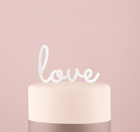 Love Wedding Cake Topper - White