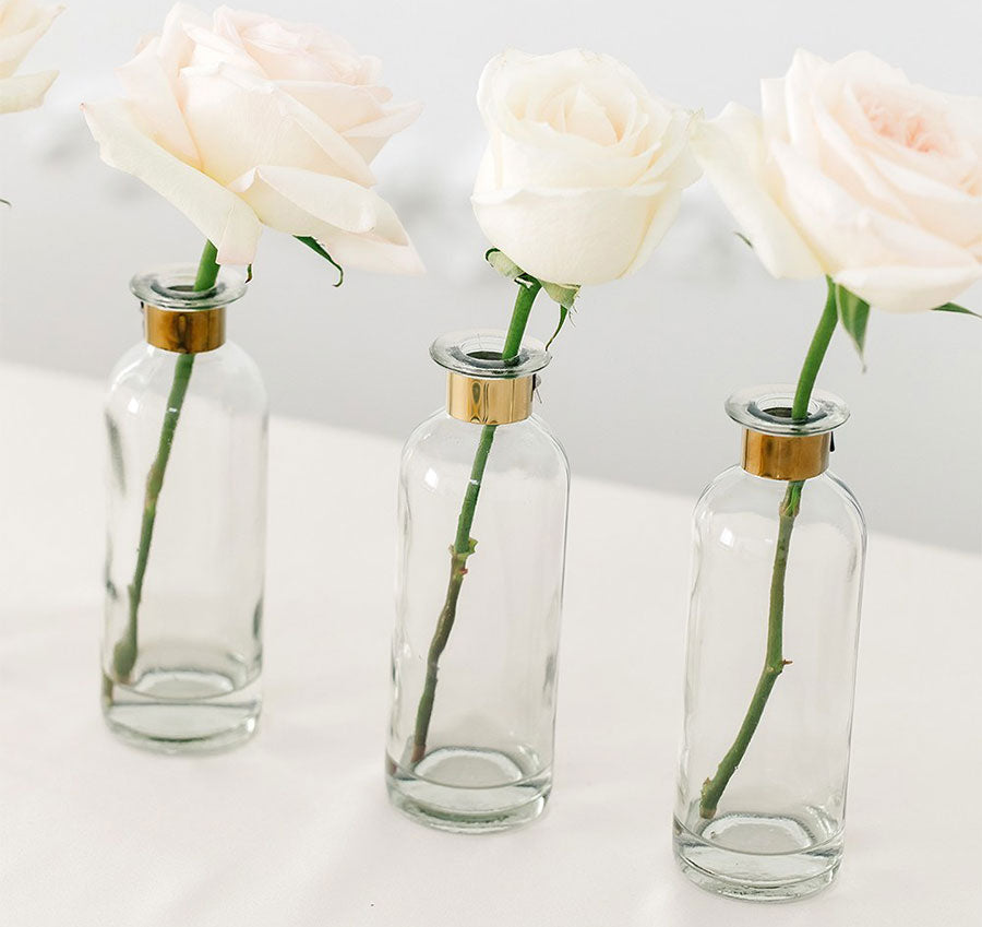 Glass Bottle Flower Vase - Round