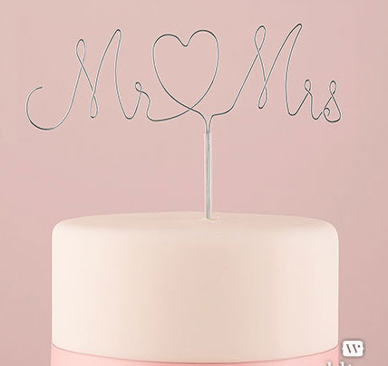 Mr. &amp; Mrs. Twisted Wire Cake Topper