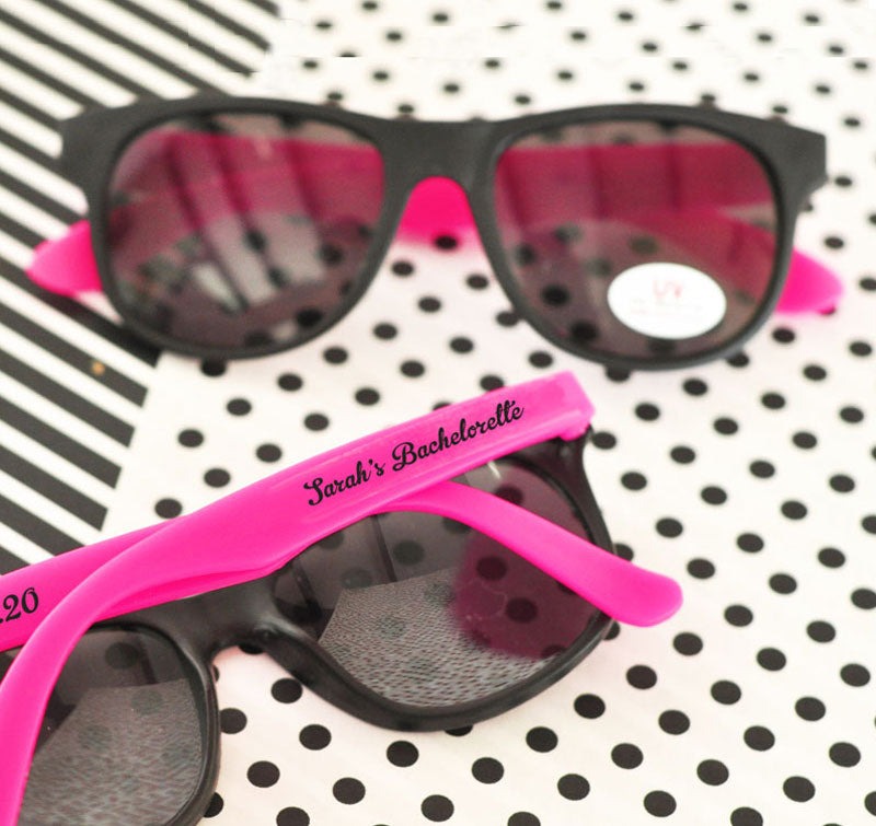 Personalized Sunglass Favors - Pink &amp; Black