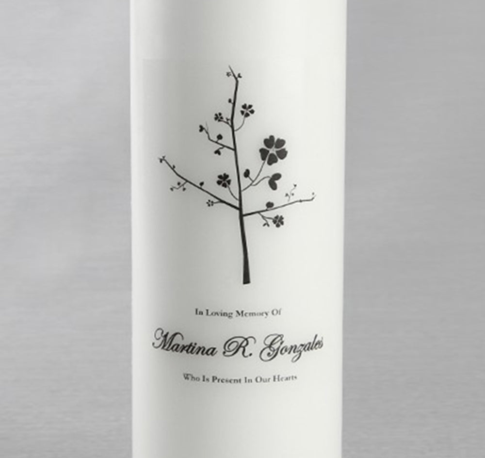 Memorial Candle with Blossom Tree