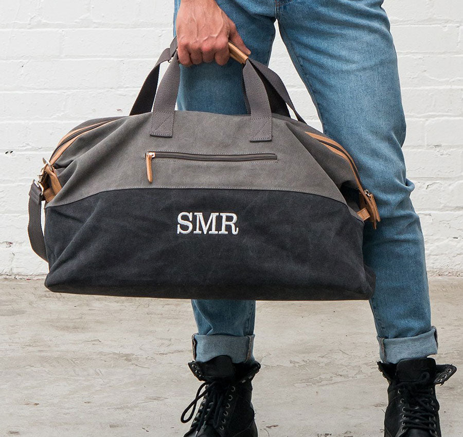 Black &amp; Gray Groomsmen Travel Bag