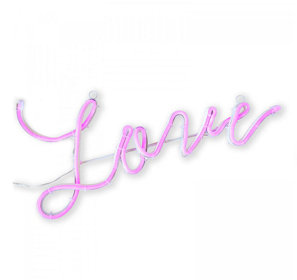 Neon Pink 'Love' Sign - The Wedding Outlet