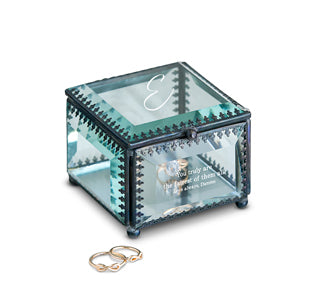 Personalized Vintage Glass Jewelry Box