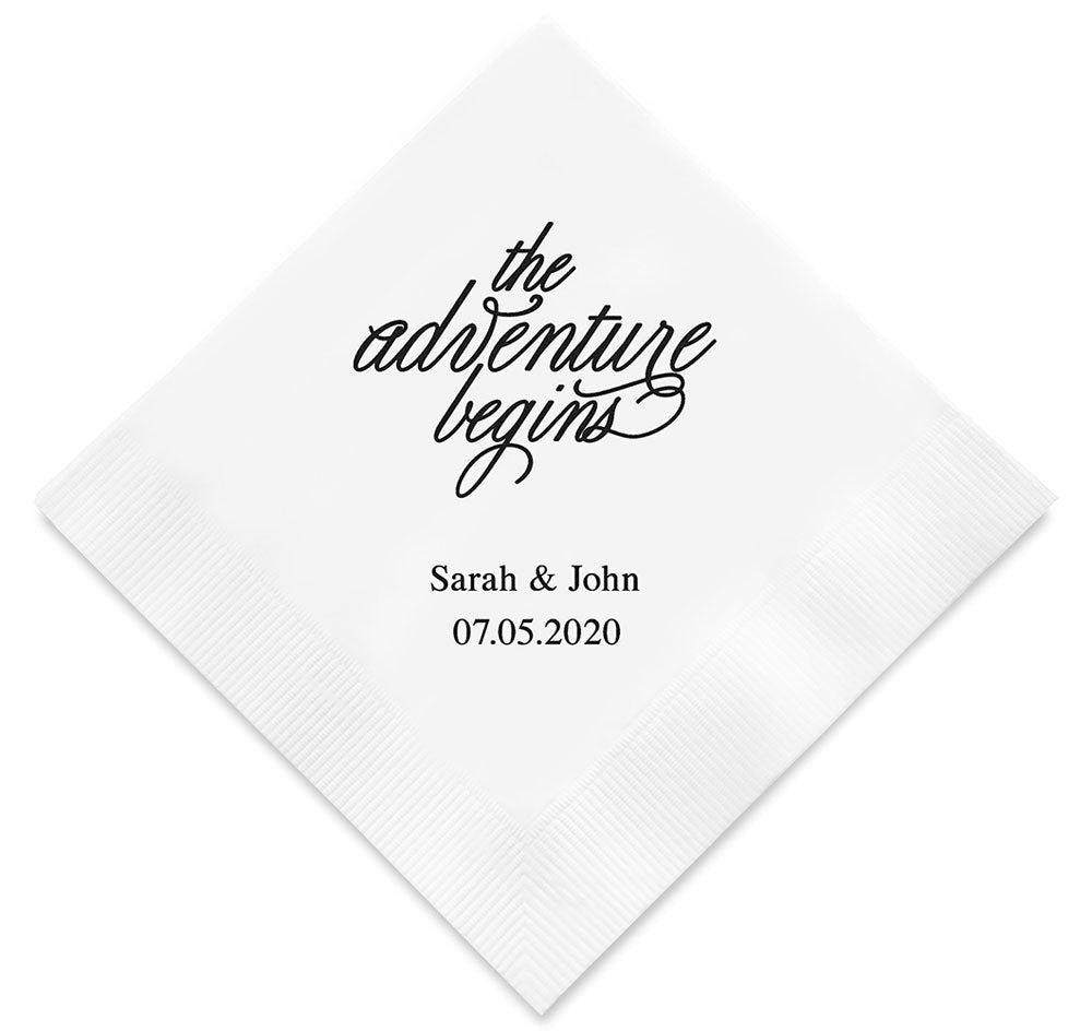 The Adventure Begins Personalized Napkins