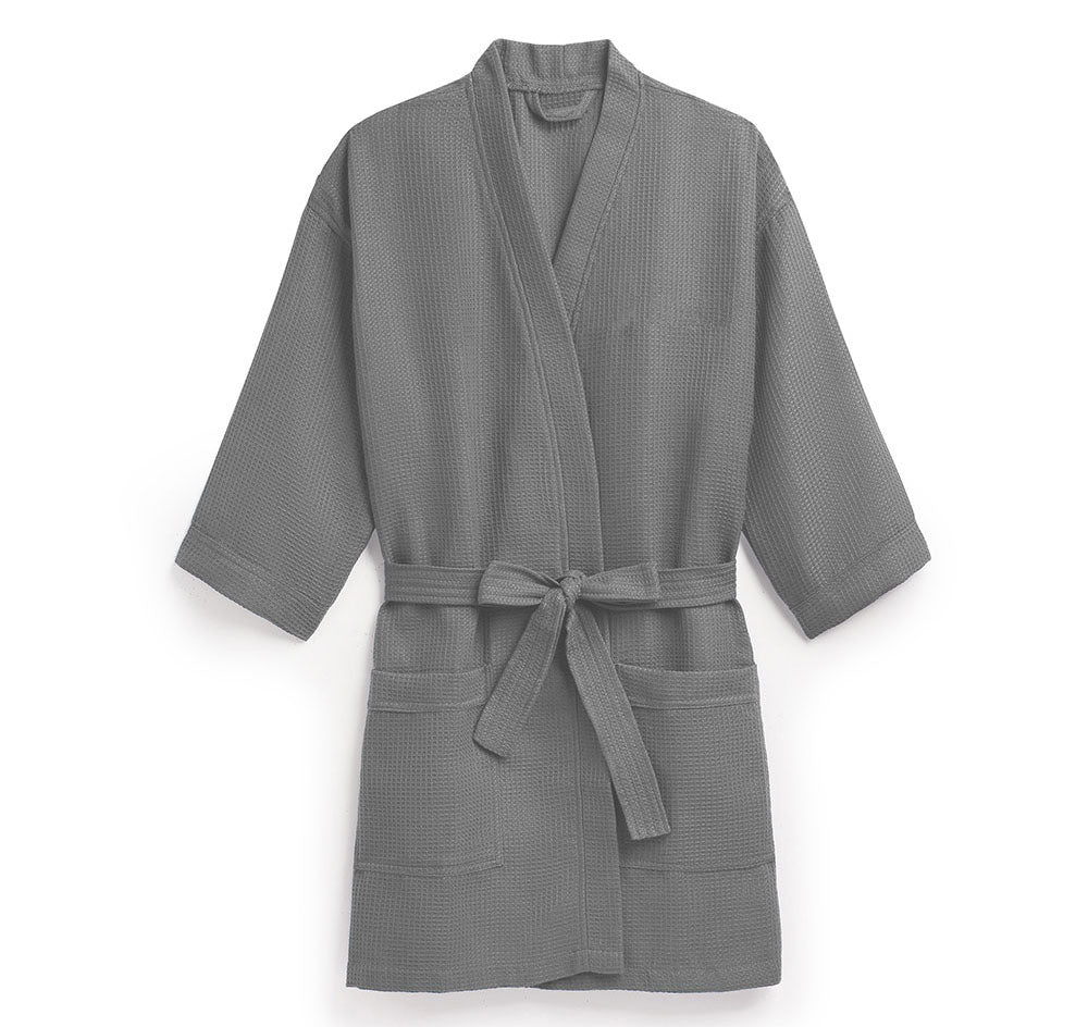 Waffle Kimono Bridesmaid Robe - Grey