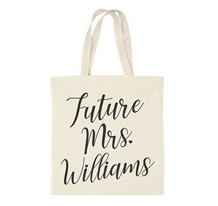 Personalized Future Mrs Tote Bag- Script