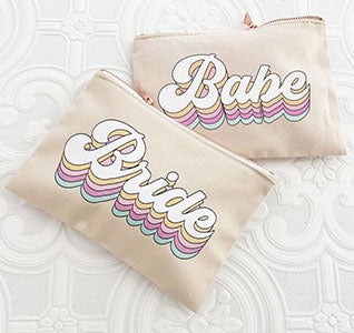Retro Bridal Party Cosmetic Bags