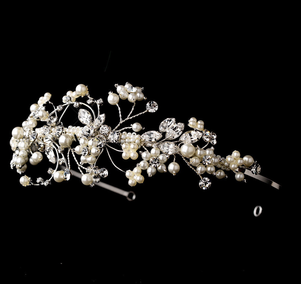 Ivory Pearl &amp; Crystal Bridal Headband