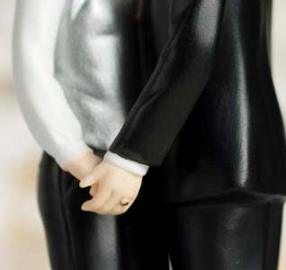 Romantic Gay Grooms Cake Topper