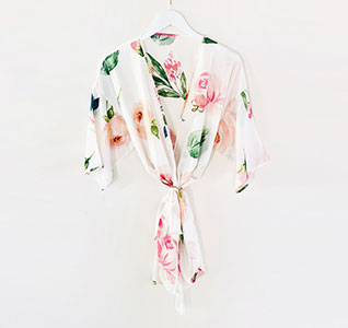 Spring Rose Satin Bridesmaid Robe