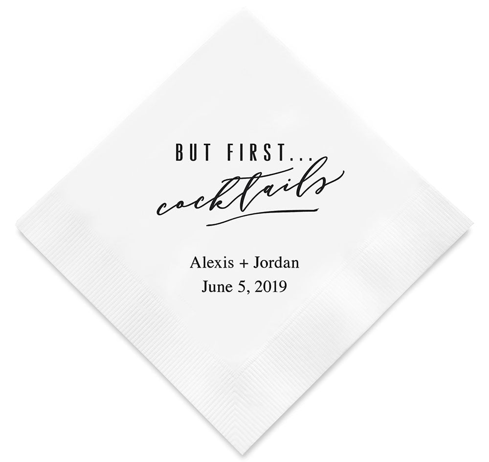 But First Cocktails Personalized Napkins