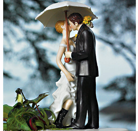 Showered With Love Bride &amp; Groom Cake Topper