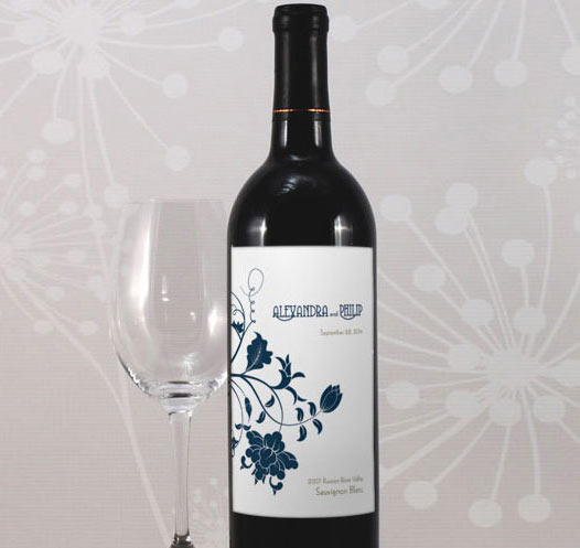 Floral Orchestra Wedding Wine Labels