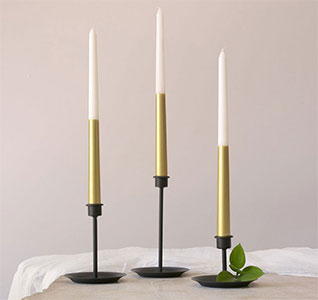 Black 3 Piece Candle Holder Set