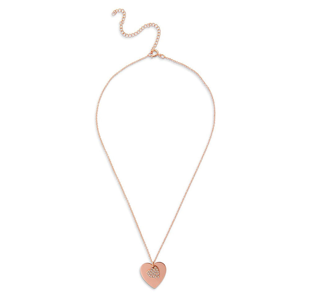 Crystal Heart Bridesmaid Necklace - Rose Gold